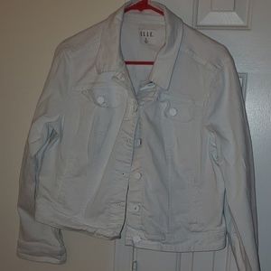 Denim white button jacket